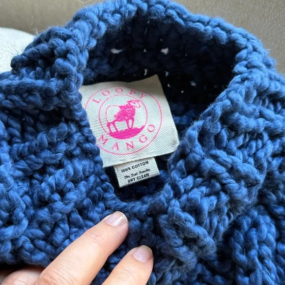 Loopy Case Blue Chunky Knit Sweater - Picture 5 of 12